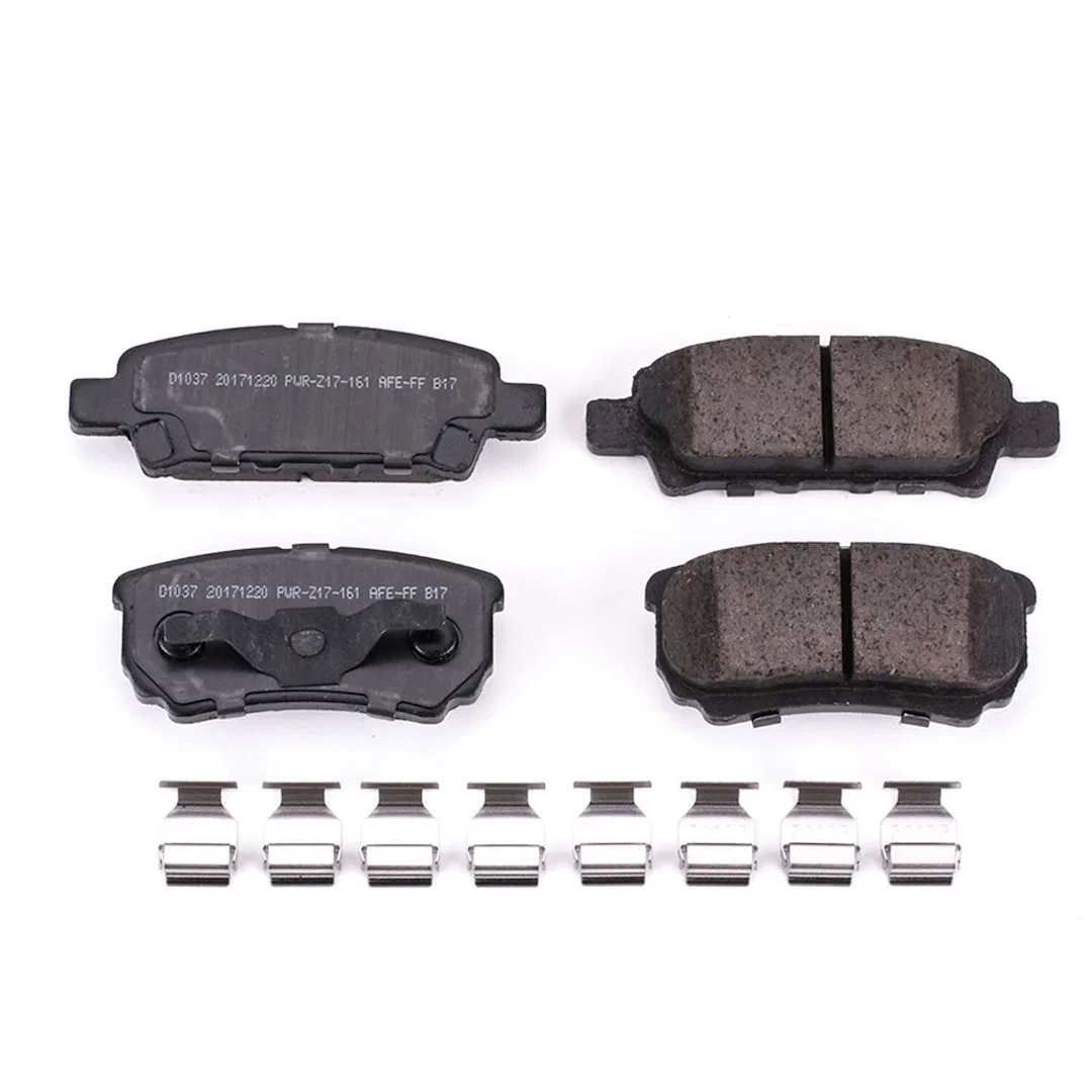 17-1037 – POWERSTOP Brake Pad, FMSI Number D1037 Ceramic Brake Pads Set Of 4 With Premium Stainless Steel Hardware